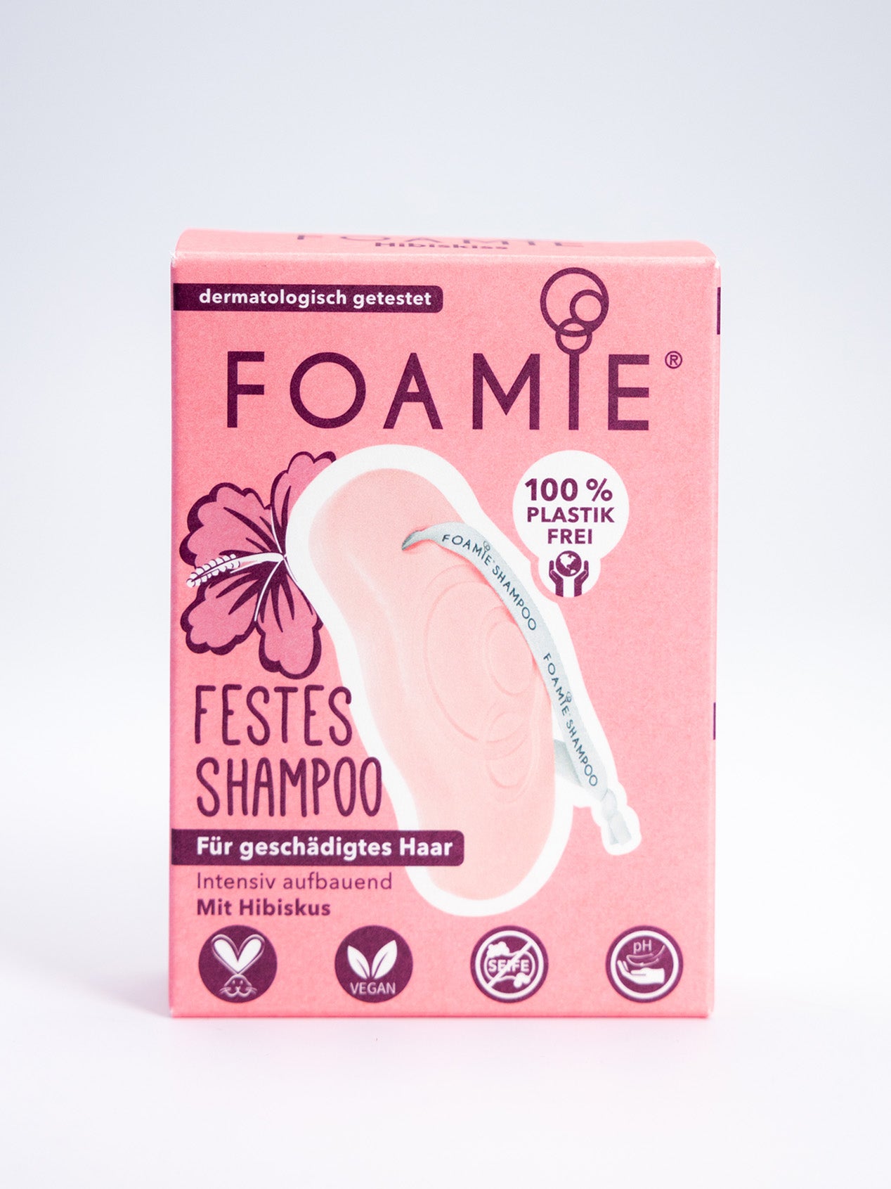 Foamie Festes Shampoo Hibiskiss Geschädigtes Haar (80 g) | Haarpflege-Sets